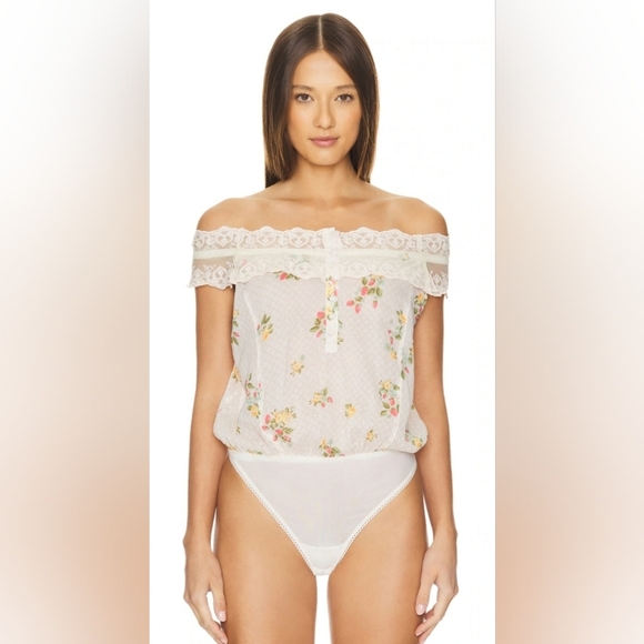 Intimately Free People  Morning Call Bodysuit in Ivory Combo - Picture 2 of 5
